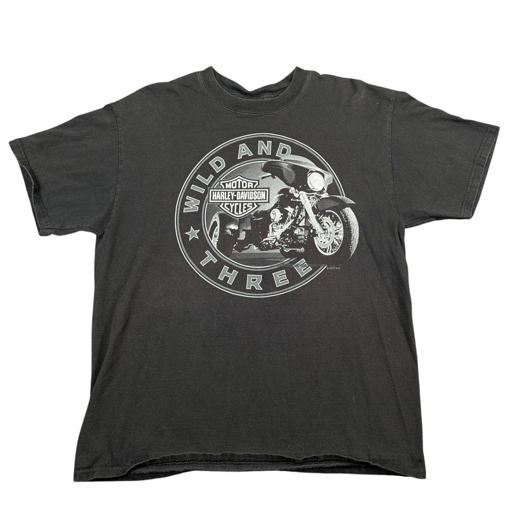 Harley-Davidson Savannah Georgia Wild and Three Trike Graphic T-Shirt Black